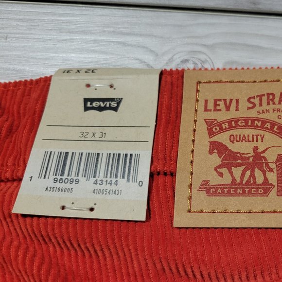 Levis 94’ Baggy Mid Rise Sz 24 - 34 Straight Leg Corduroy Dad Jeans Blood Orange - Picture 10 of 12